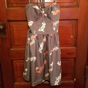 Grey Floral Summer Dress